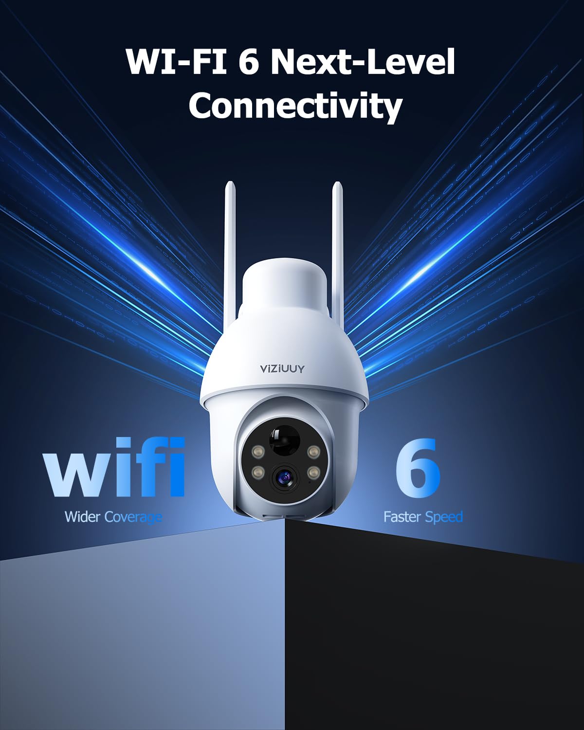 viziuuy 3k ultra hd solar security camera side profile product view |