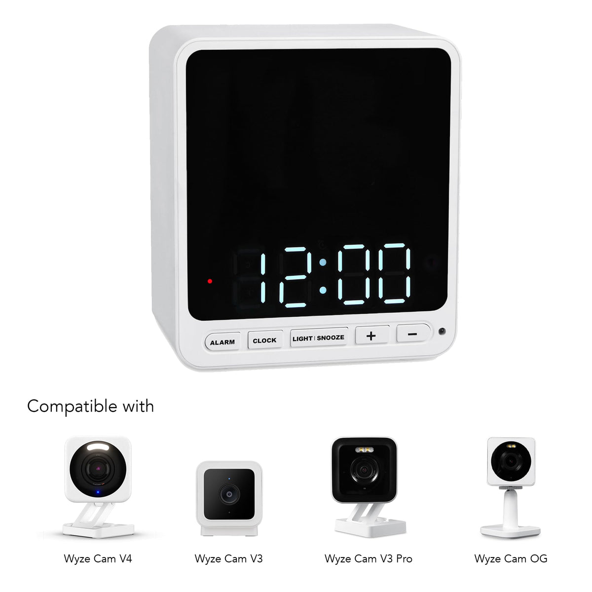 Wasserstein Alarm Clock Camera Case - Wyze Cam V4/V3/V3 Pro/OG Compatible image 2