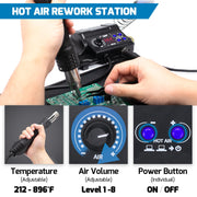 wep 882d soldering iron station 2 in 1 clip and build detail | Smaroni