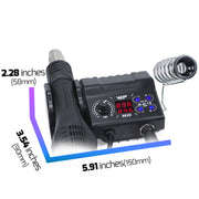 WEP 882D Soldering Iron Station 2-IN-1 side profile | Smaronics