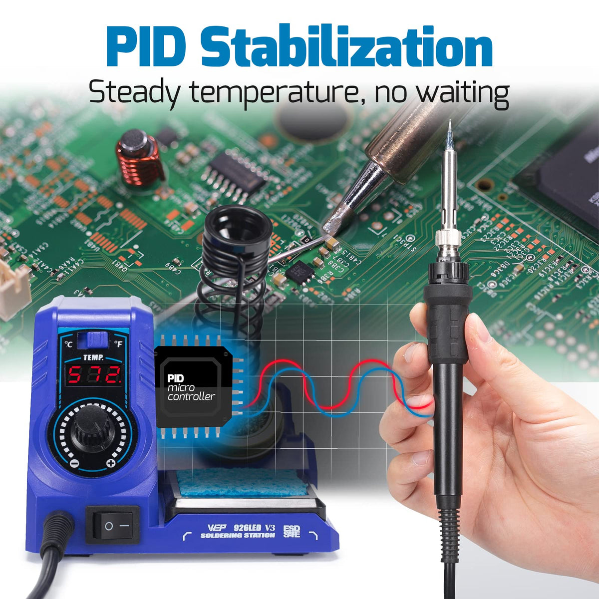 WEP 926LED V3 Soldering Station Kit clip and build detail | Smaronics
