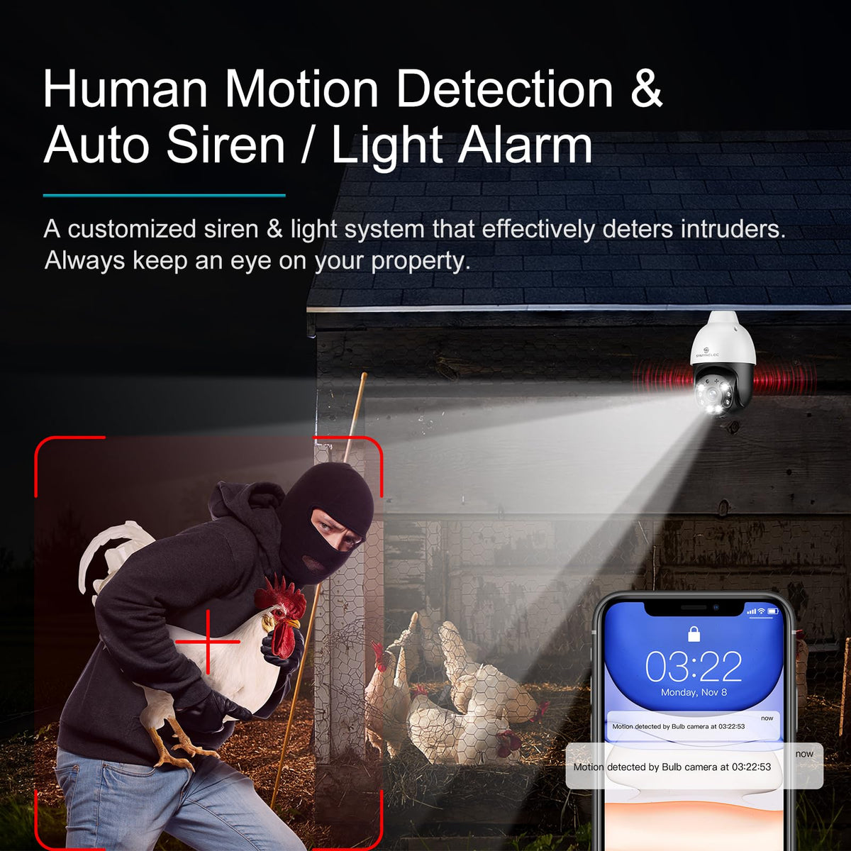 WiFi Lightbulb Security Camera with 4MP Night Vision and AI Tracking image 4