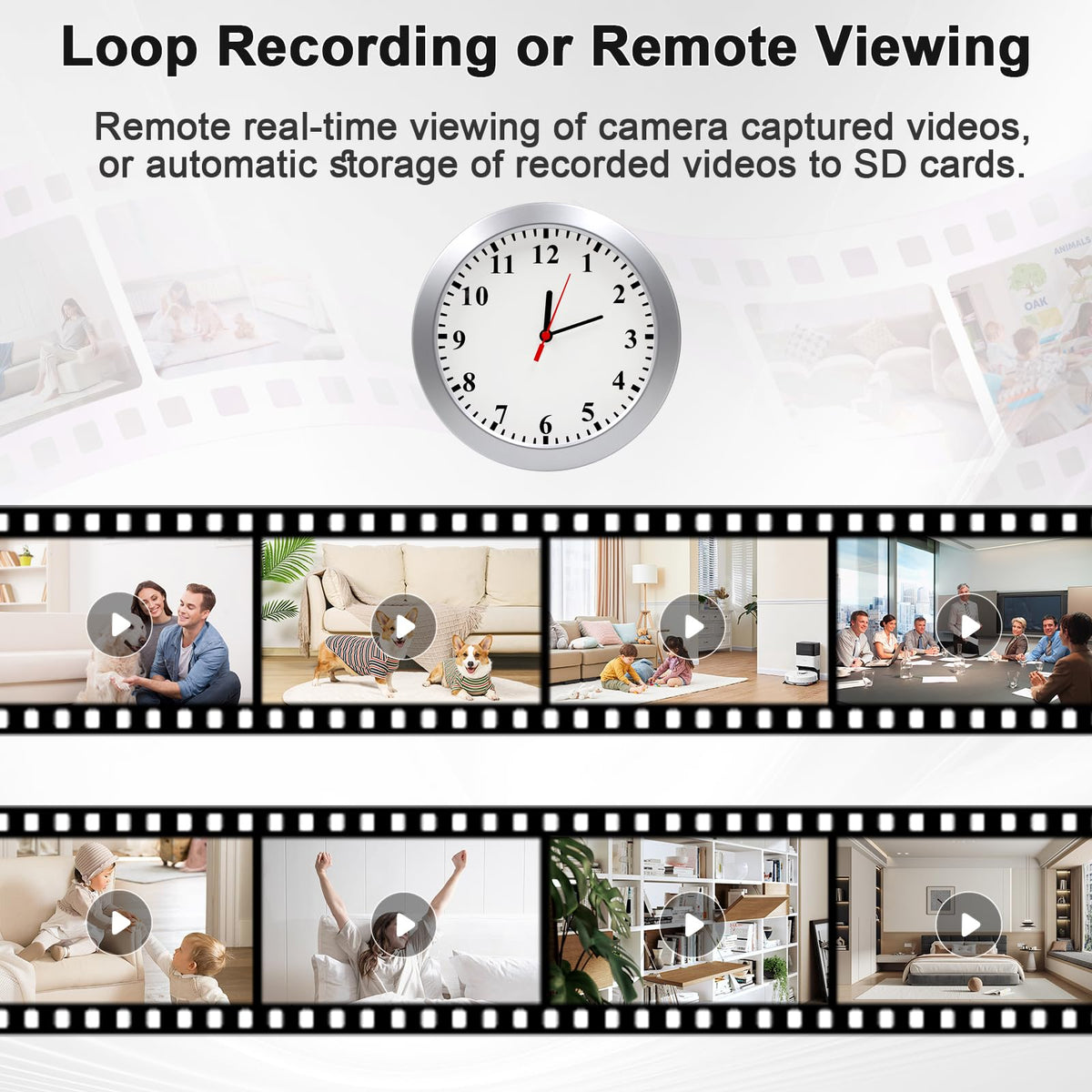 wifi security camera 1080p hidden camera clock feature close up view |