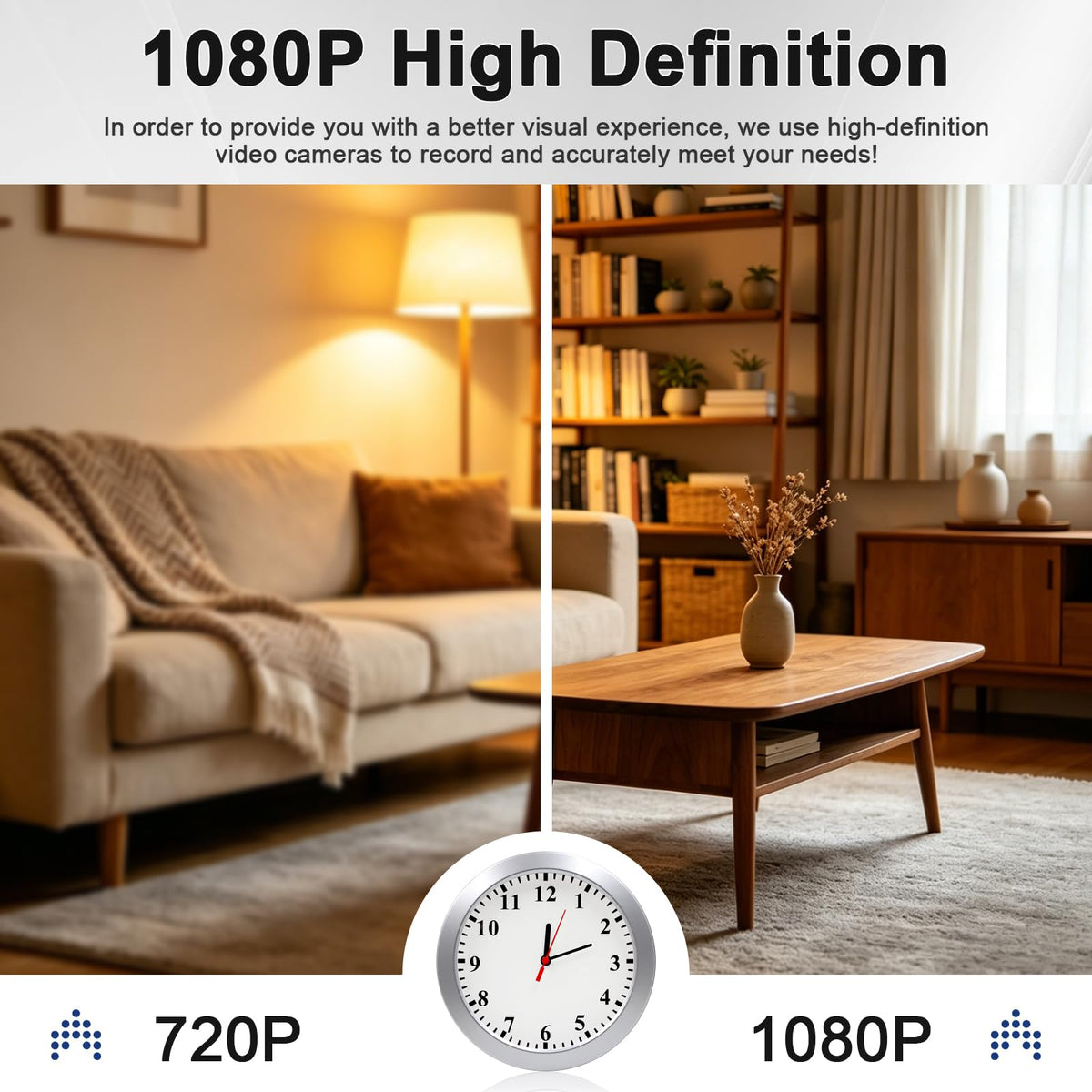 wifi security camera 1080p hidden camera clock rear design product vie