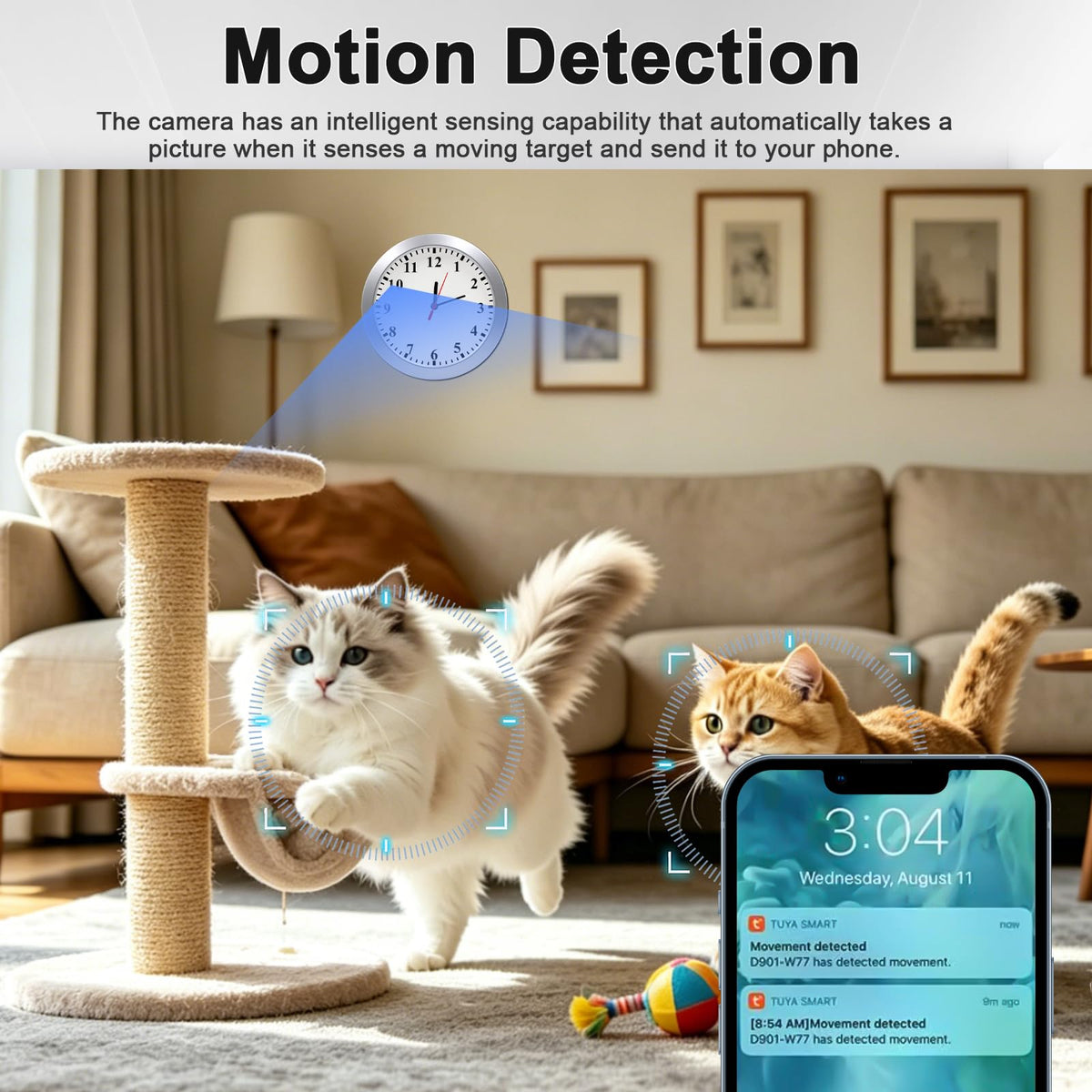 wifi security camera 1080p hidden camera clock side profile product vi