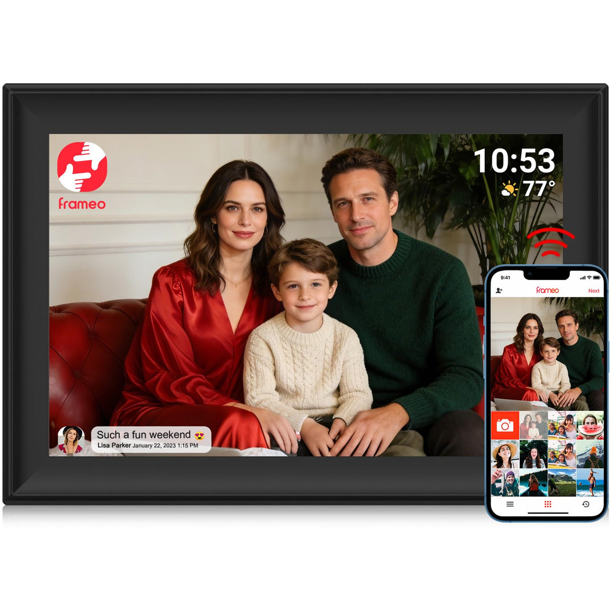 YENOCK 10.1 inch Digital Photo Frame front angle | Smaronics