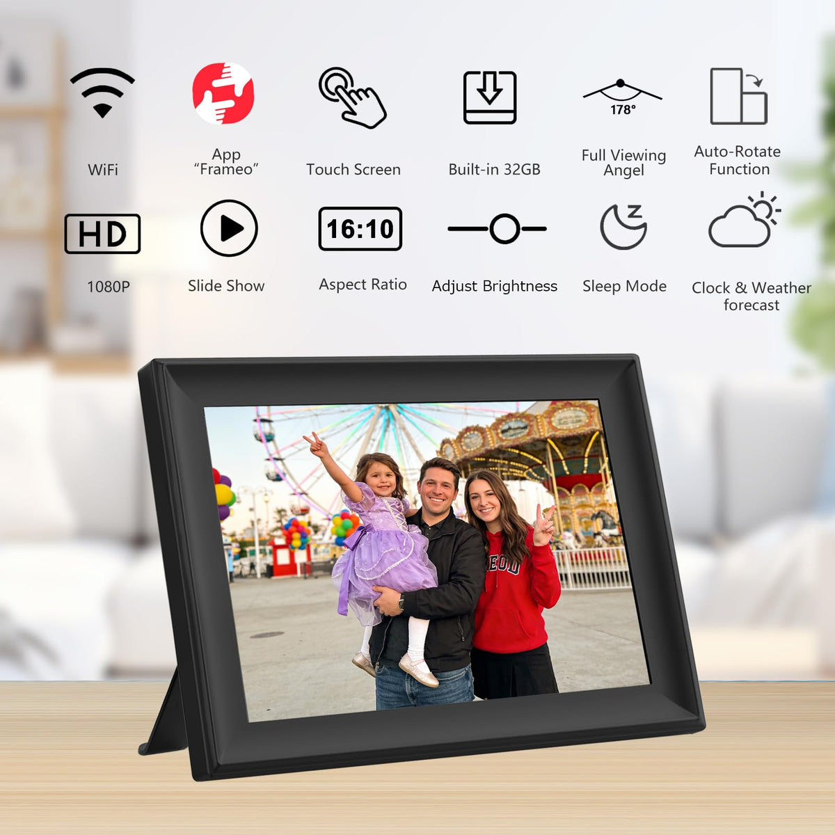 YENOCK 10.1 inch Digital Photo Frame side profile | Smaronics