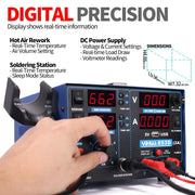 yihua 853d 3 in 1 soldering iron hot air rework station rear design pr