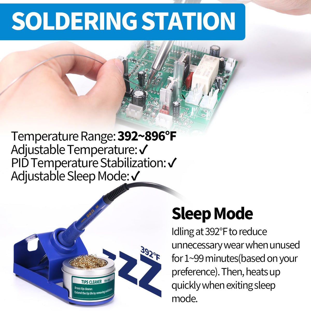 yihua 862bd smd soldering iron clip and build detail | Smaronics