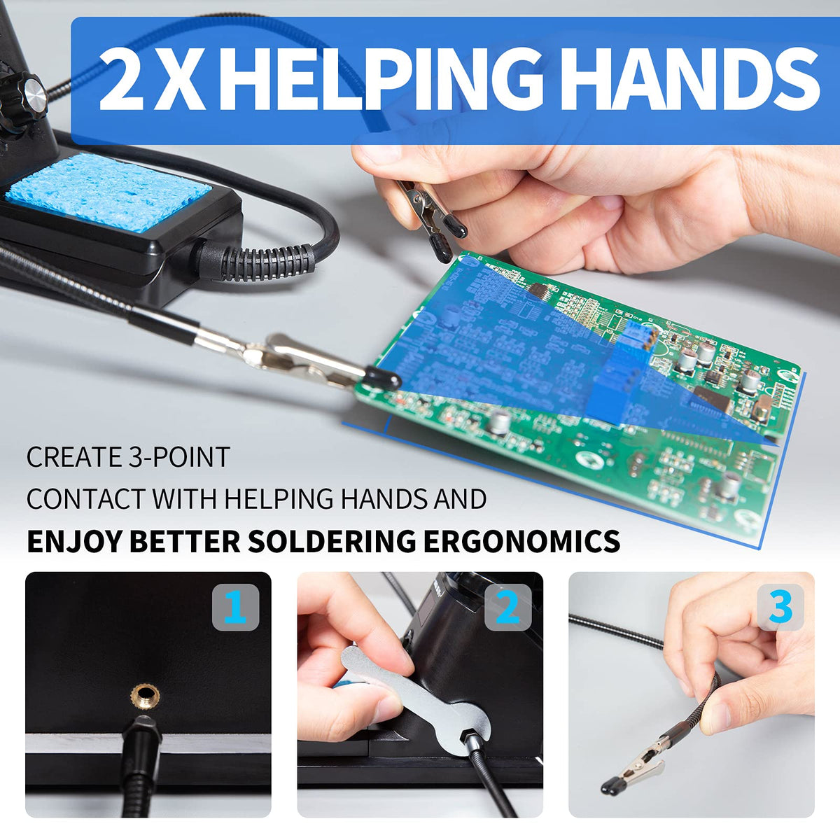 yihua 926 iii digital soldering iron station clip and build detail | S