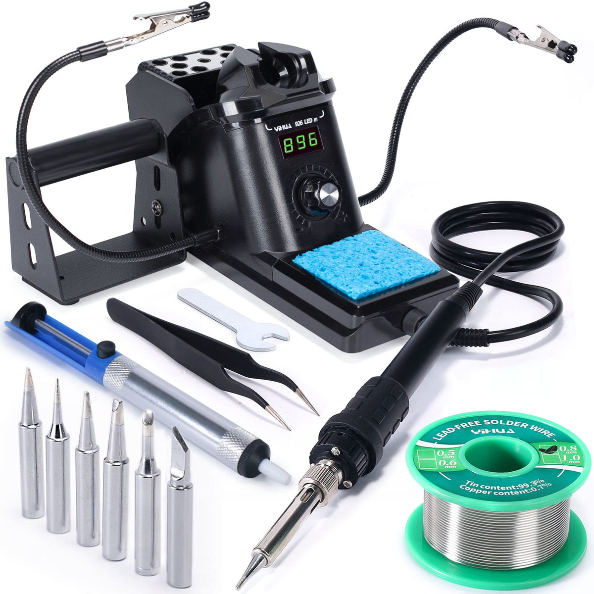 YIHUA 926 III Digital Soldering Iron Station front angle | Smaronics