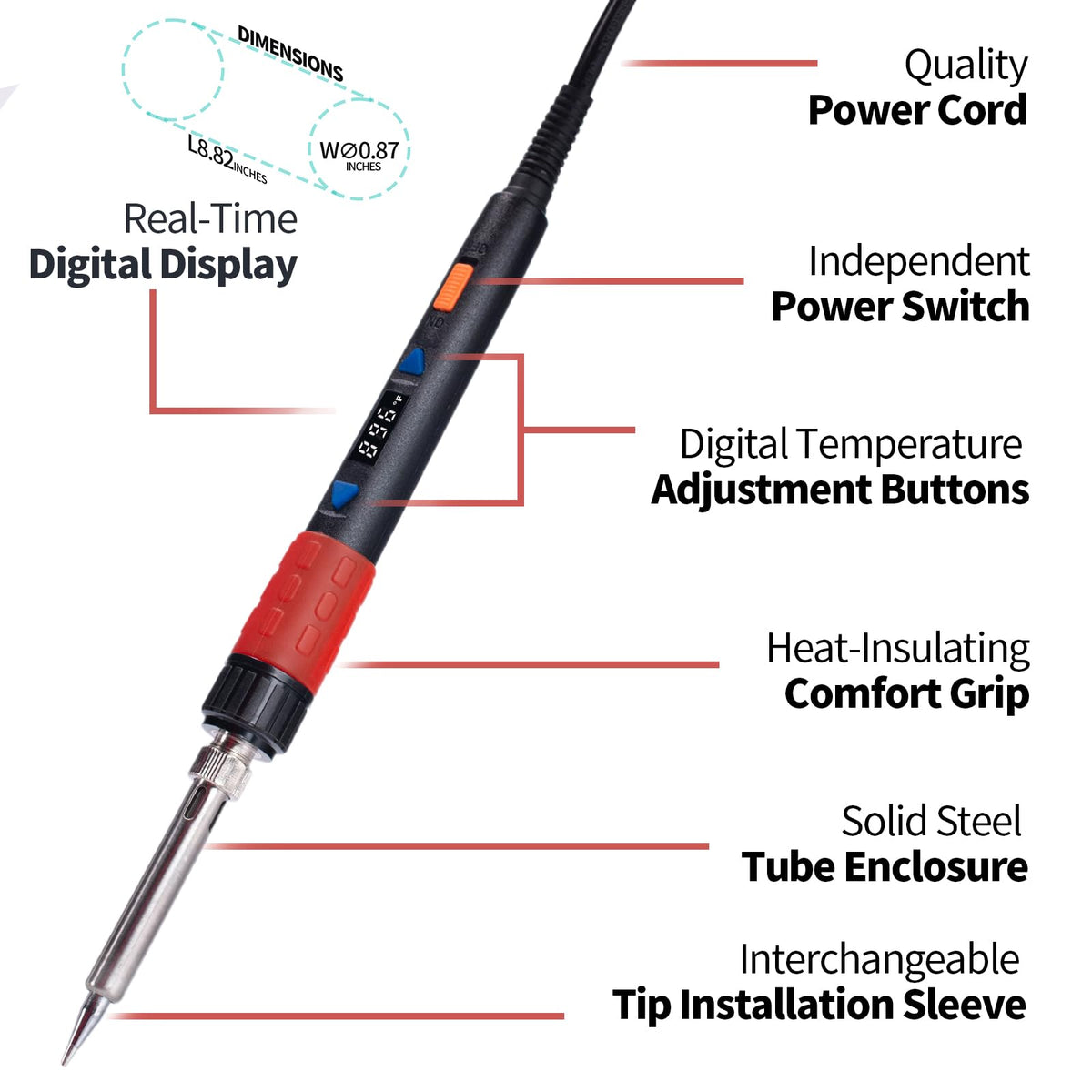 YIHUA 928D-III Soldering Iron feature close up view | Smaronics