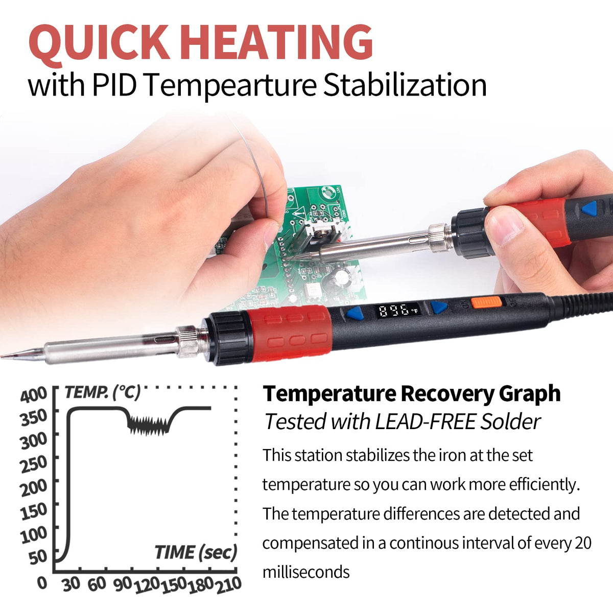 YIHUA 928D-III Soldering Iron side profile | Smaronics