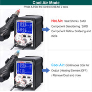 YIHUA 995D+ 2 in 1 Hot Air Rework and Soldering Iron Station image 4
